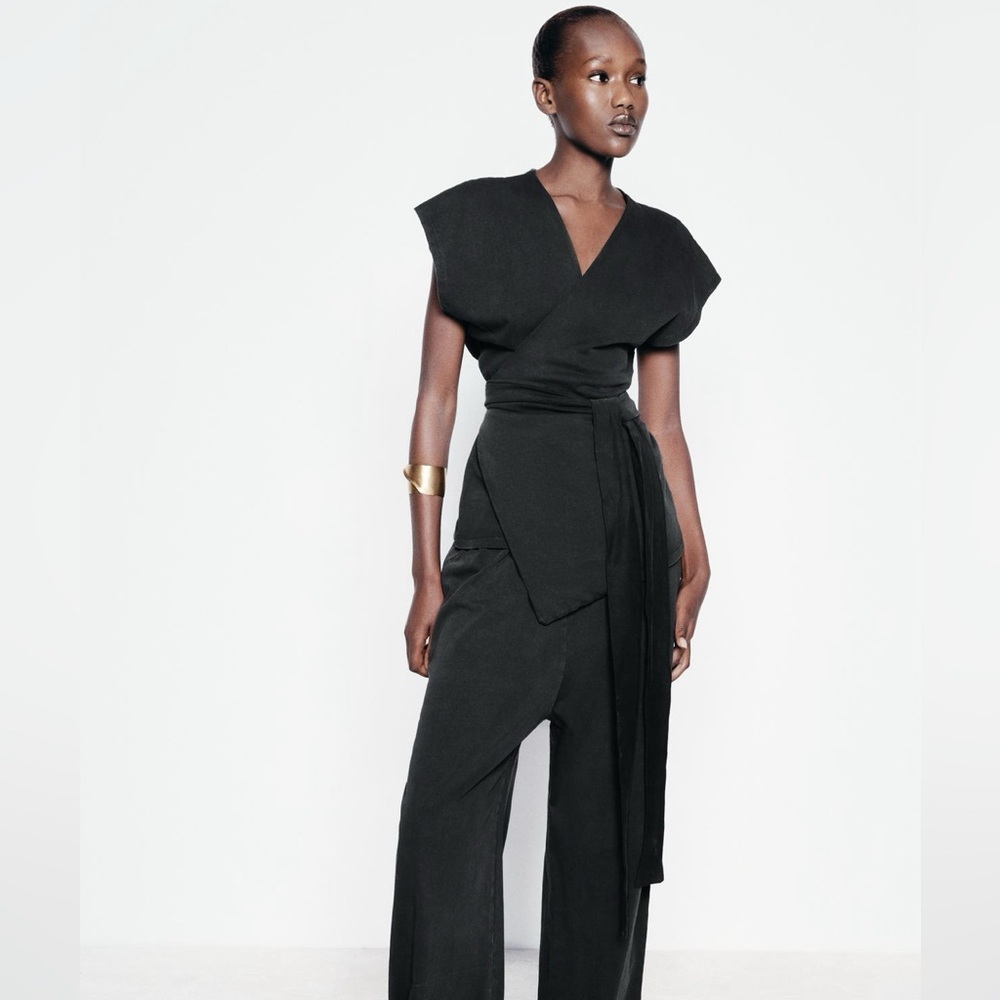 ZARA - NEW HEAVY COTTON WASHED T-SHIRT - CHARCOAL